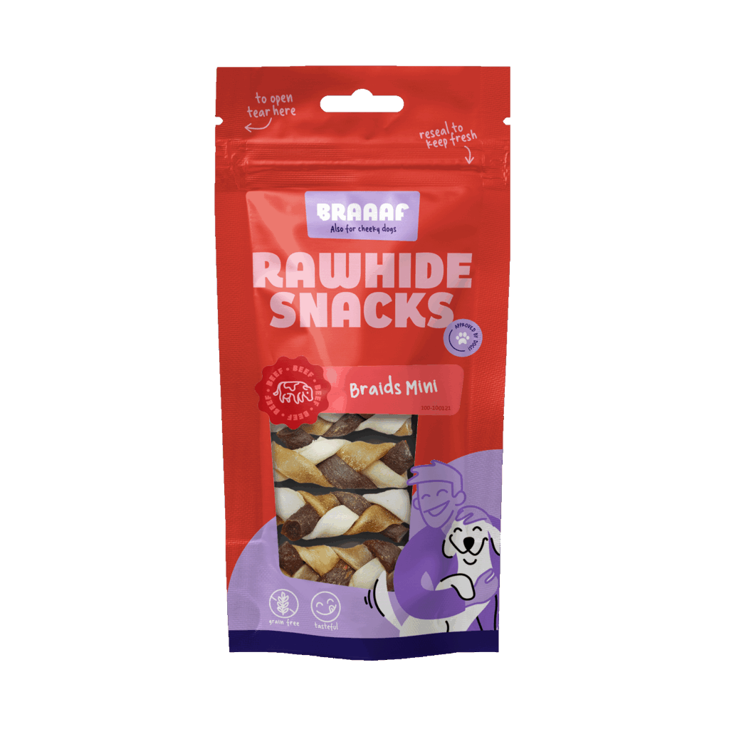 Braaaf Twister Braids (5-pack) - 6 cm Kauwsnacks voor Honden - afbeelding 1