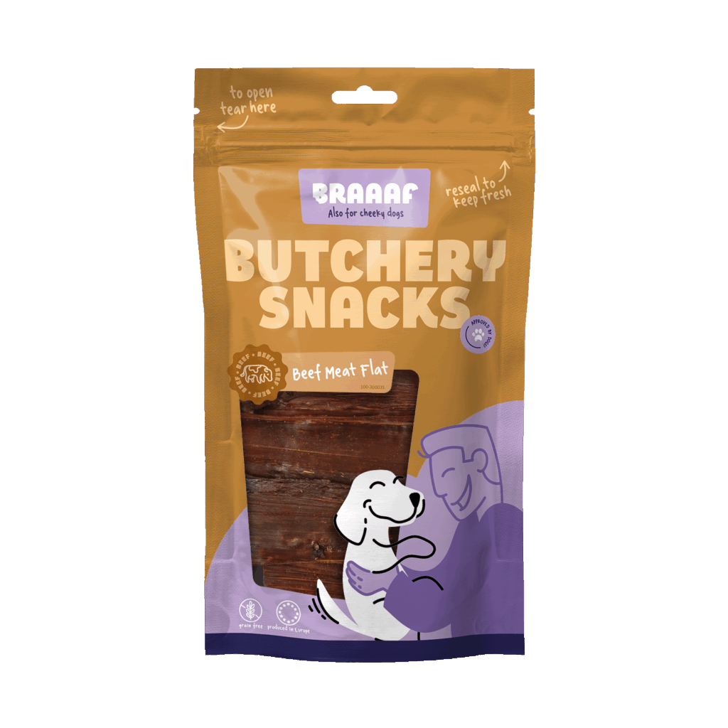 Braaaf Butchery Snacks Rundvlees Plat 125 g - Natuurlijke Kauwsnack - afbeelding 1