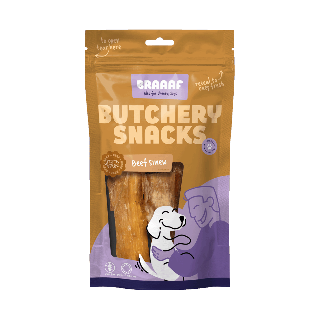 Braaaf Butchery Snacks Runderpees 150 g - Natuurlijke Kauwsnack voor Honden - afbeelding 1
