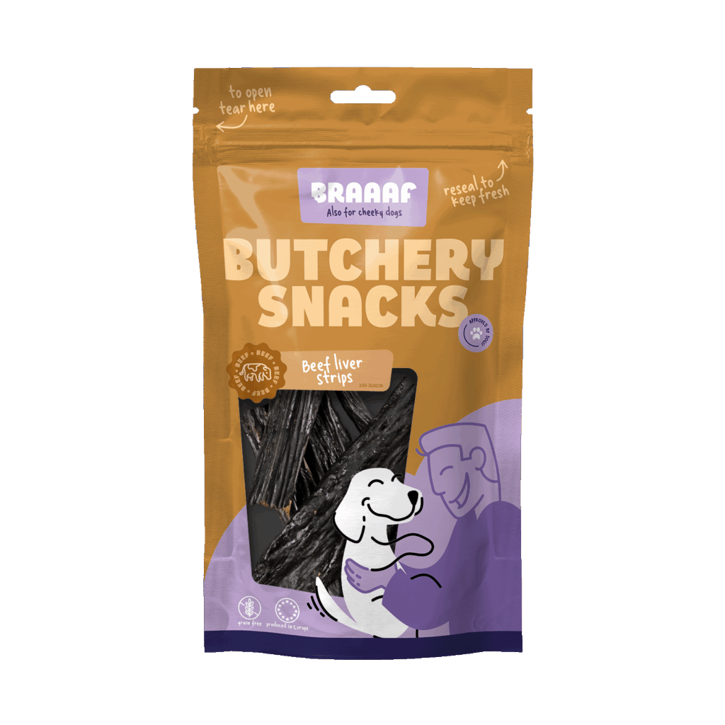 Braaaf Butchery Snacks Runderlever Reepjes 150 g - afbeelding 1