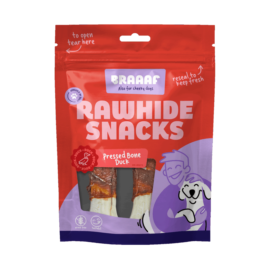 Braaaf Rawhide Pressed Bone Eend - 12,5 cm - afbeelding 1