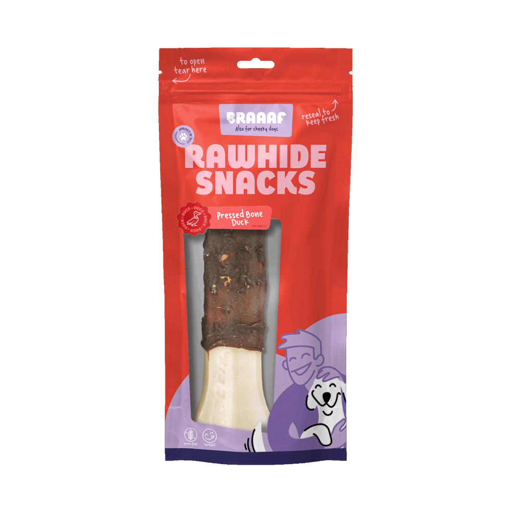 Braaaf Rawhide Pressed Bone Eend - 20 cm - afbeelding 1