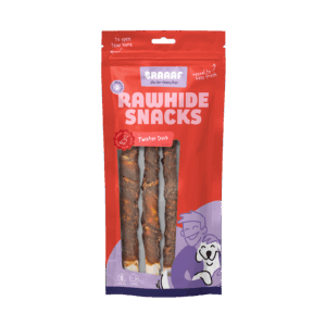 Braaaf Rawhide Twister Eend (3 st.) - 25 cm kauwsnack voor honden