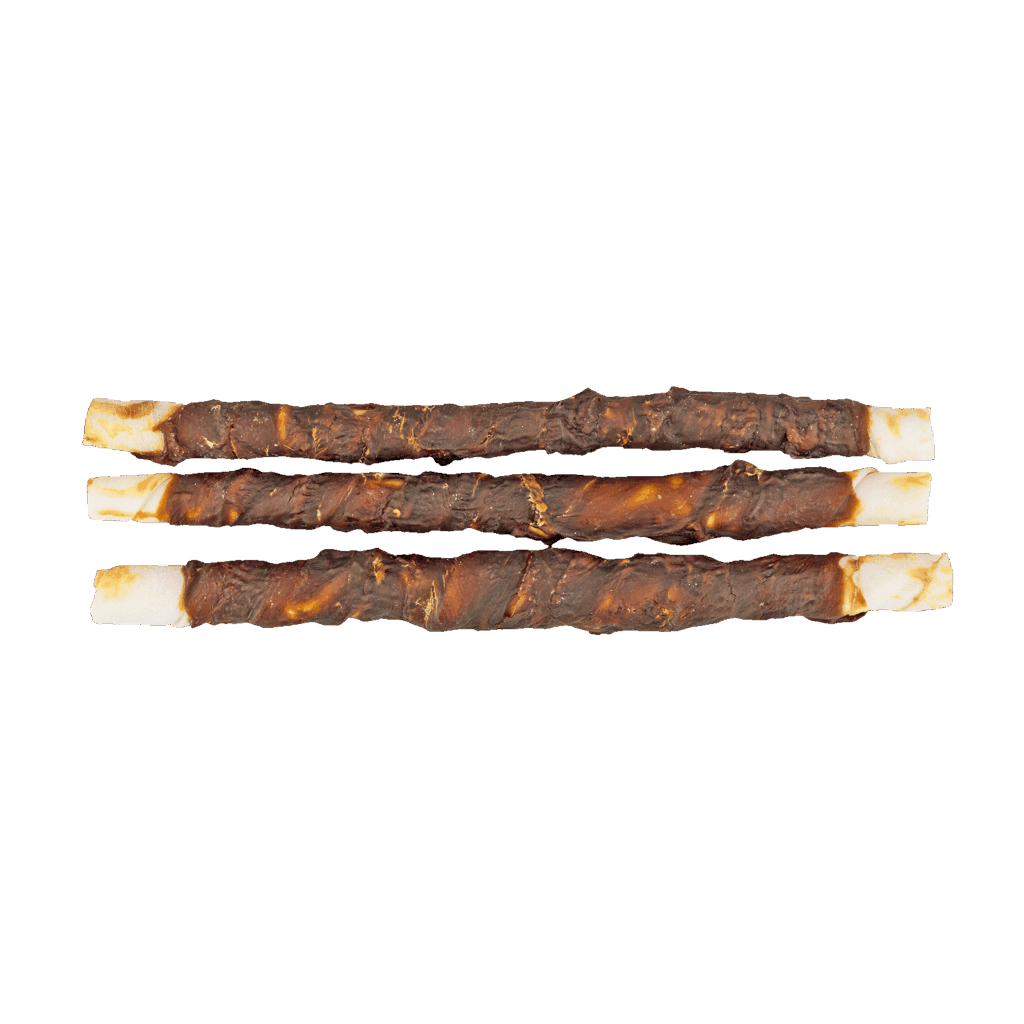Braaaf Rawhide Twister Eend (3 st.) - 25 cm kauwsnack voor honden - afbeelding 3