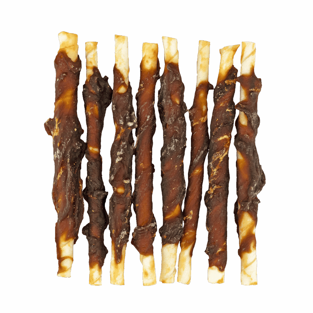 Braaaf Rawhide Roll Sticks Eend - 8 st. - afbeelding 3