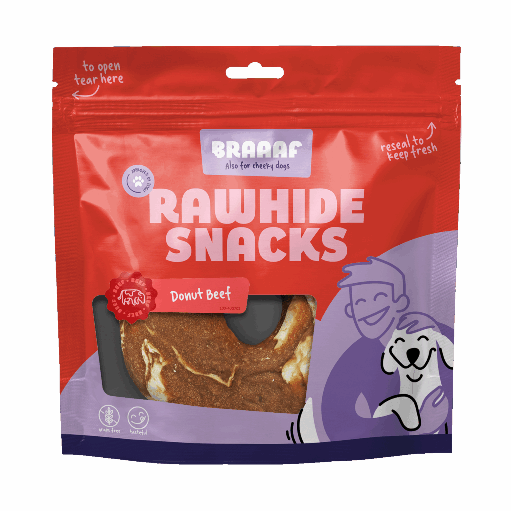 Braaaf Rawhide Donut Rund & Vis - Kauwsnack voor Honden - afbeelding 1