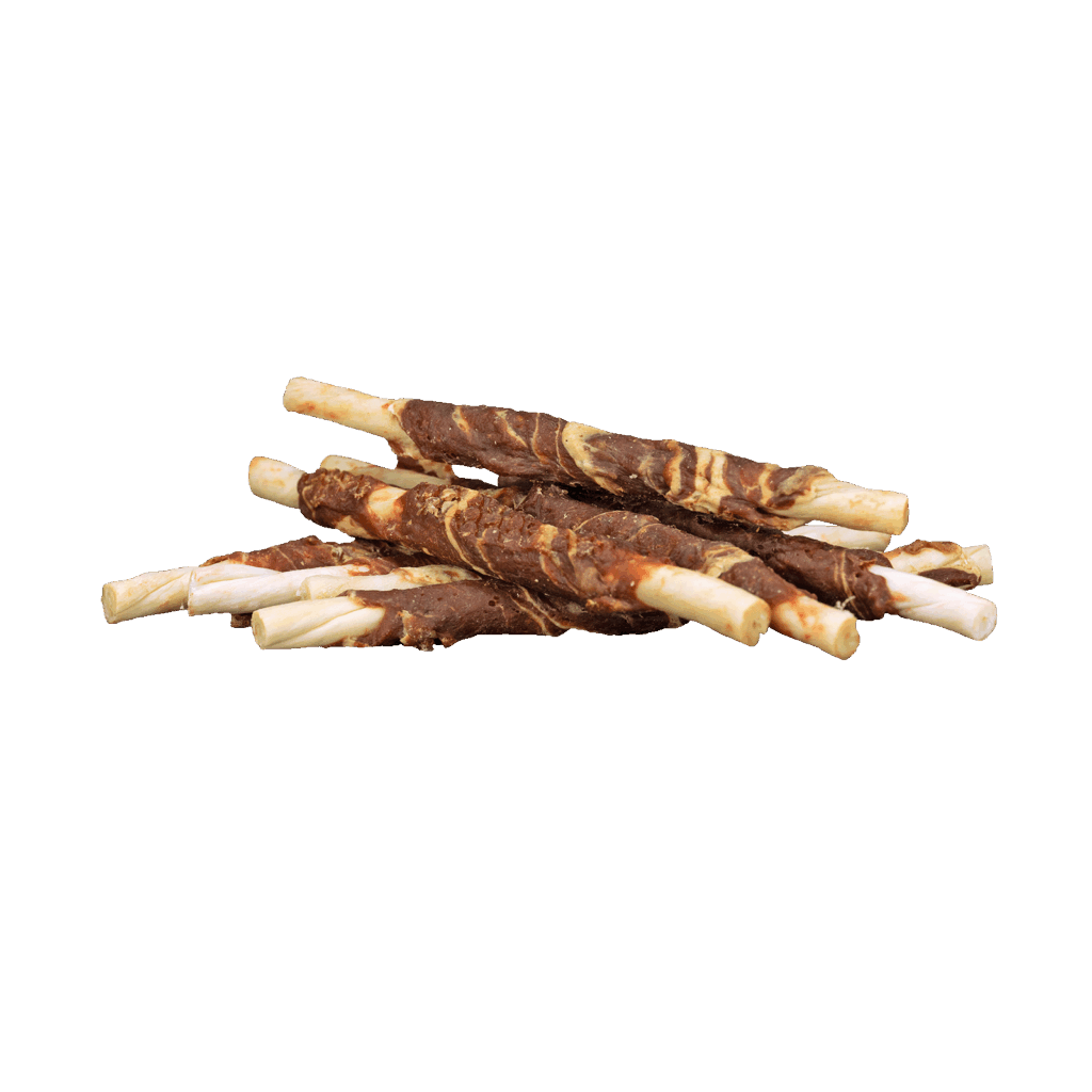 Braaaf Rawhide Roll Sticks Rund & Vis - 8 st. - afbeelding 2