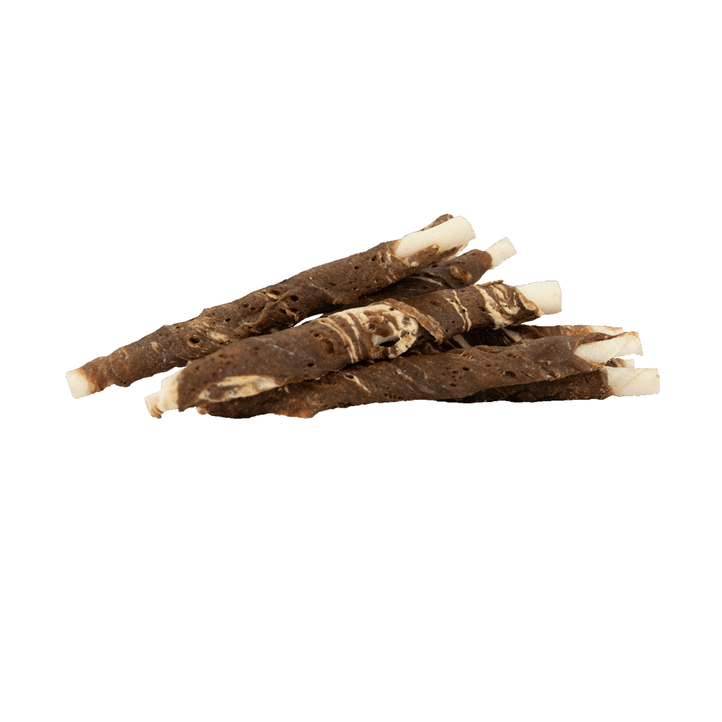 Braaaf Rawhide Roll Sticks Lam & Vis - 8 st. - afbeelding 3