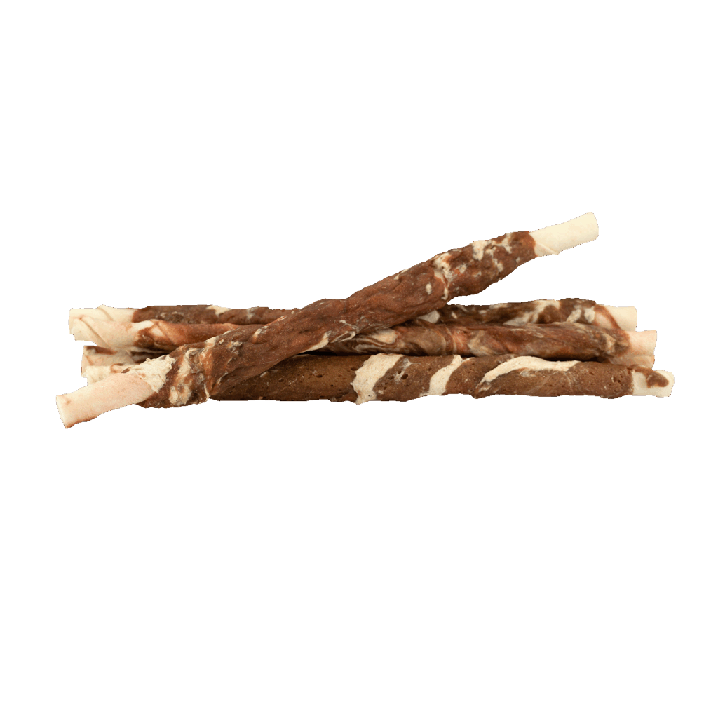 Braaaf Rawhide Twister Rund & Vis (6 st.) - 21 cm Kauwsnack voor Honden - afbeelding 2