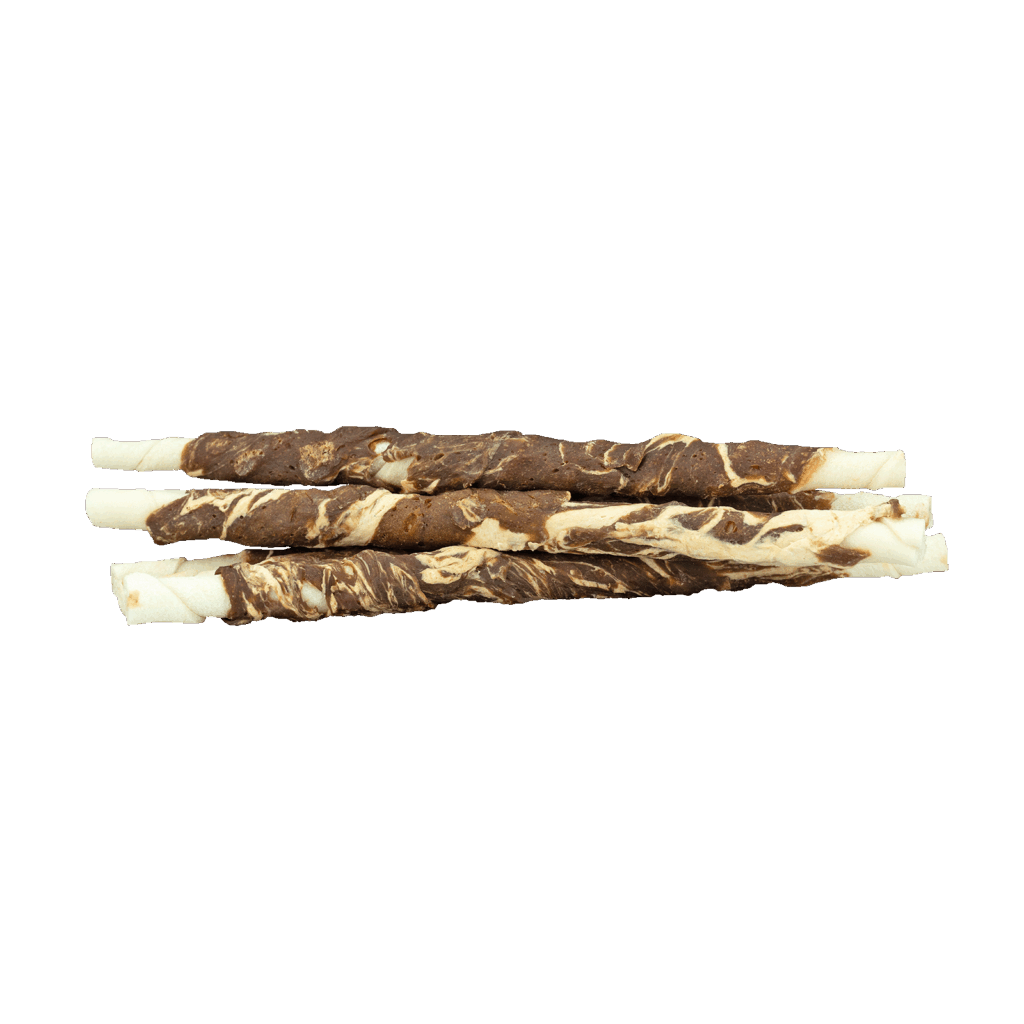 Braaaf Rawhide Twister Lam & Vis (6 st.) - 21 cm - afbeelding 2