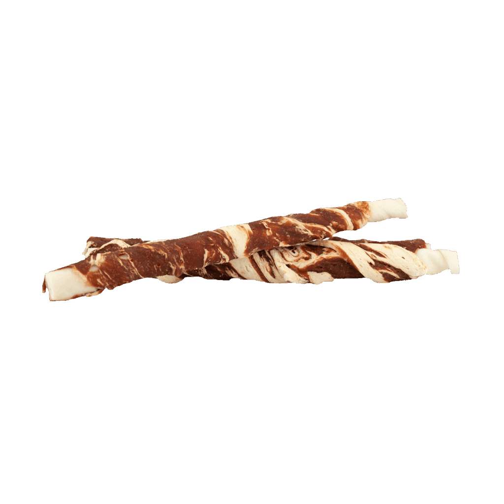 Braaaf Rawhide Twister Rund & Vis (3 st.) - 21 cm - afbeelding 2