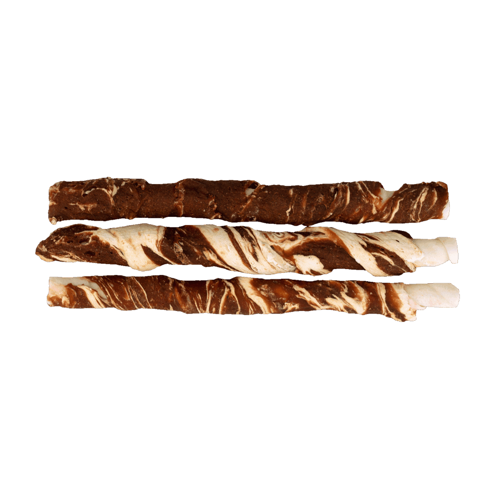 Braaaf Rawhide Twister Rund & Vis (3 st.) - 21 cm - afbeelding 3