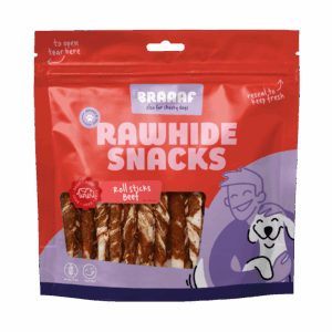 Braaaf Rawhide Roll Sticks Rund & Vis - 25 st.
