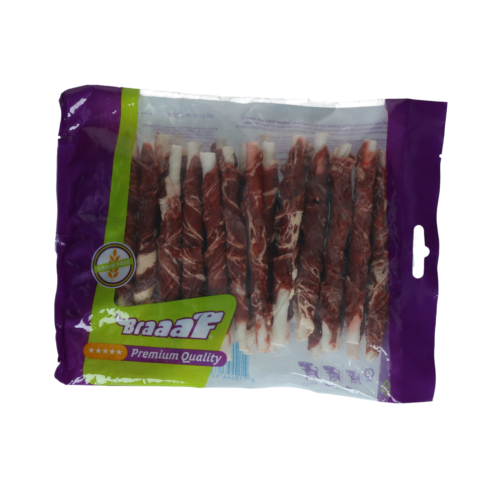 Braaaf Rawhide Roll Sticks Rund & Vis - 25 st. - afbeelding 5