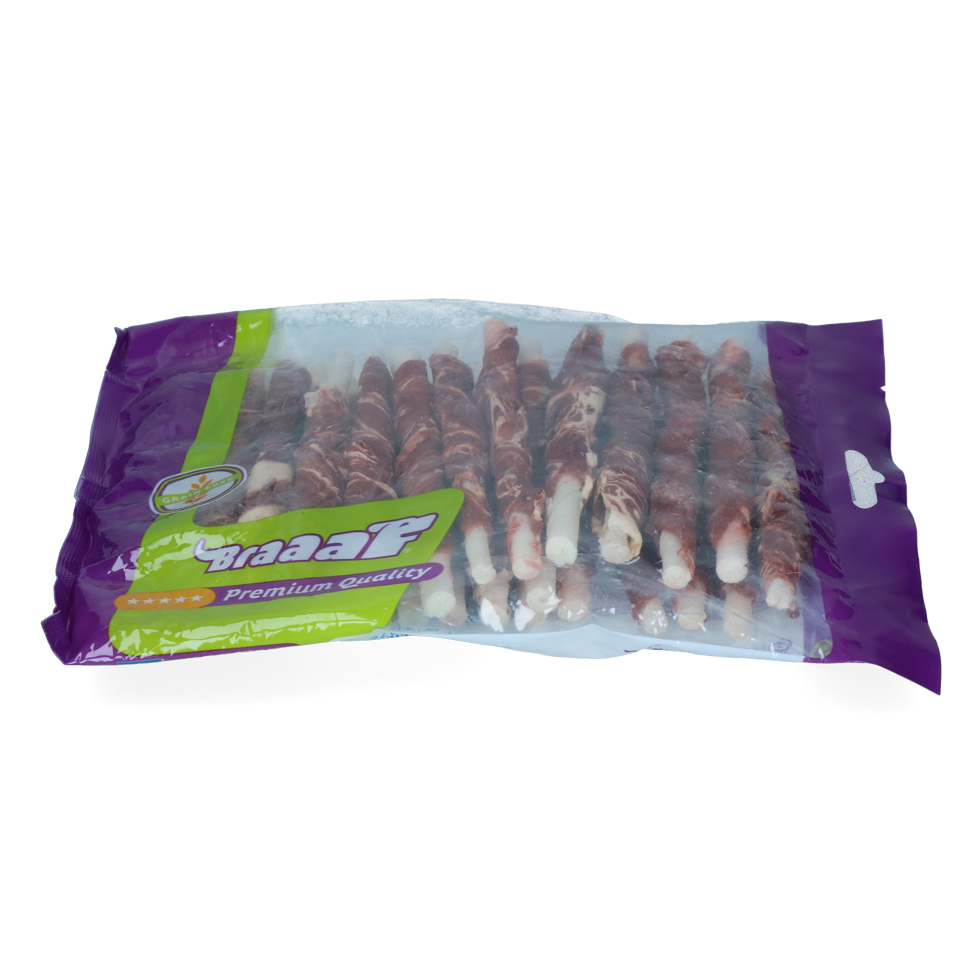Braaaf Rawhide Roll Sticks Rund & Vis - 25 st. - afbeelding 2