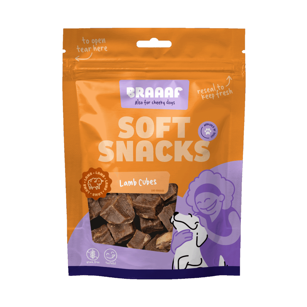 Braaaf Soft Snack Cubes - Lam & Vis - Graanvrij - 85 g - afbeelding 1