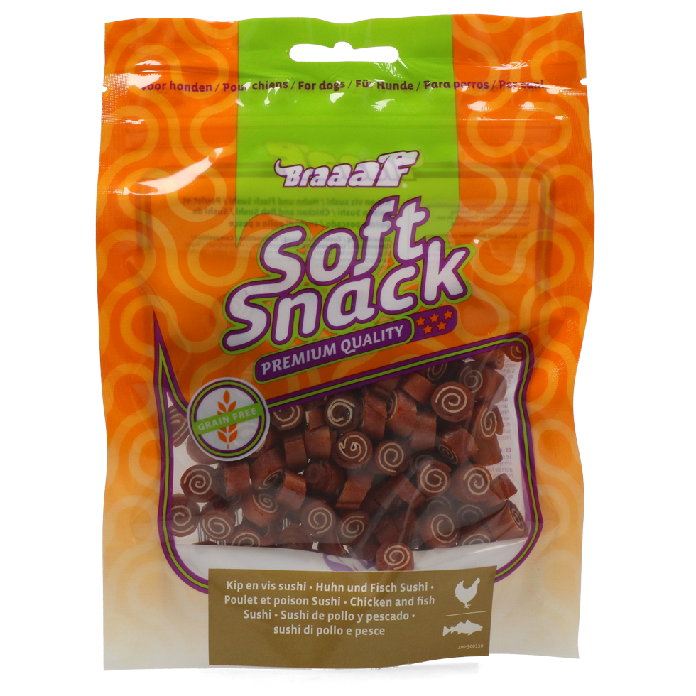 Braaaf Soft Snack Sushi - Kip & Vis 85 g - afbeelding 1