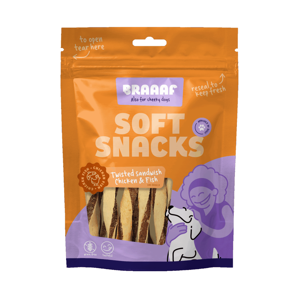 Braaaf Soft Snack Gedraaide Sandwich - Kip & Vis 85 g - afbeelding 1