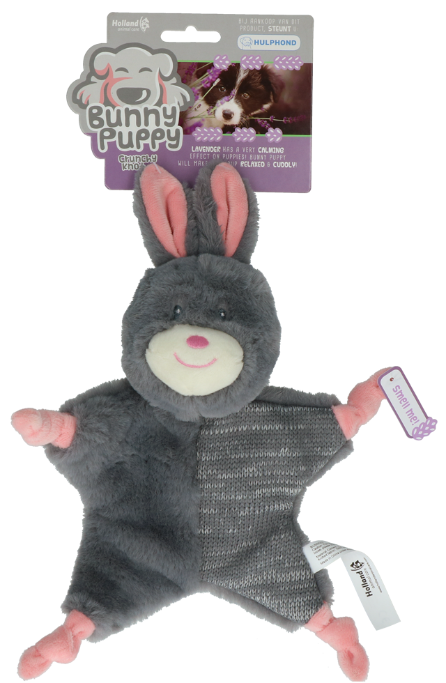 Bunny Puppy Crunchy Knot knuffelkonijntje met lavendel voor pups - afbeelding 1
