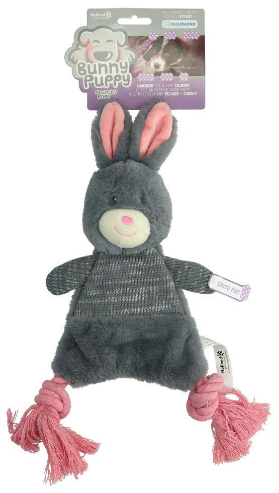 Bunny Puppy Crunchy Rope - Knuffelkonijntje voor Pups met Lavendel - afbeelding 1