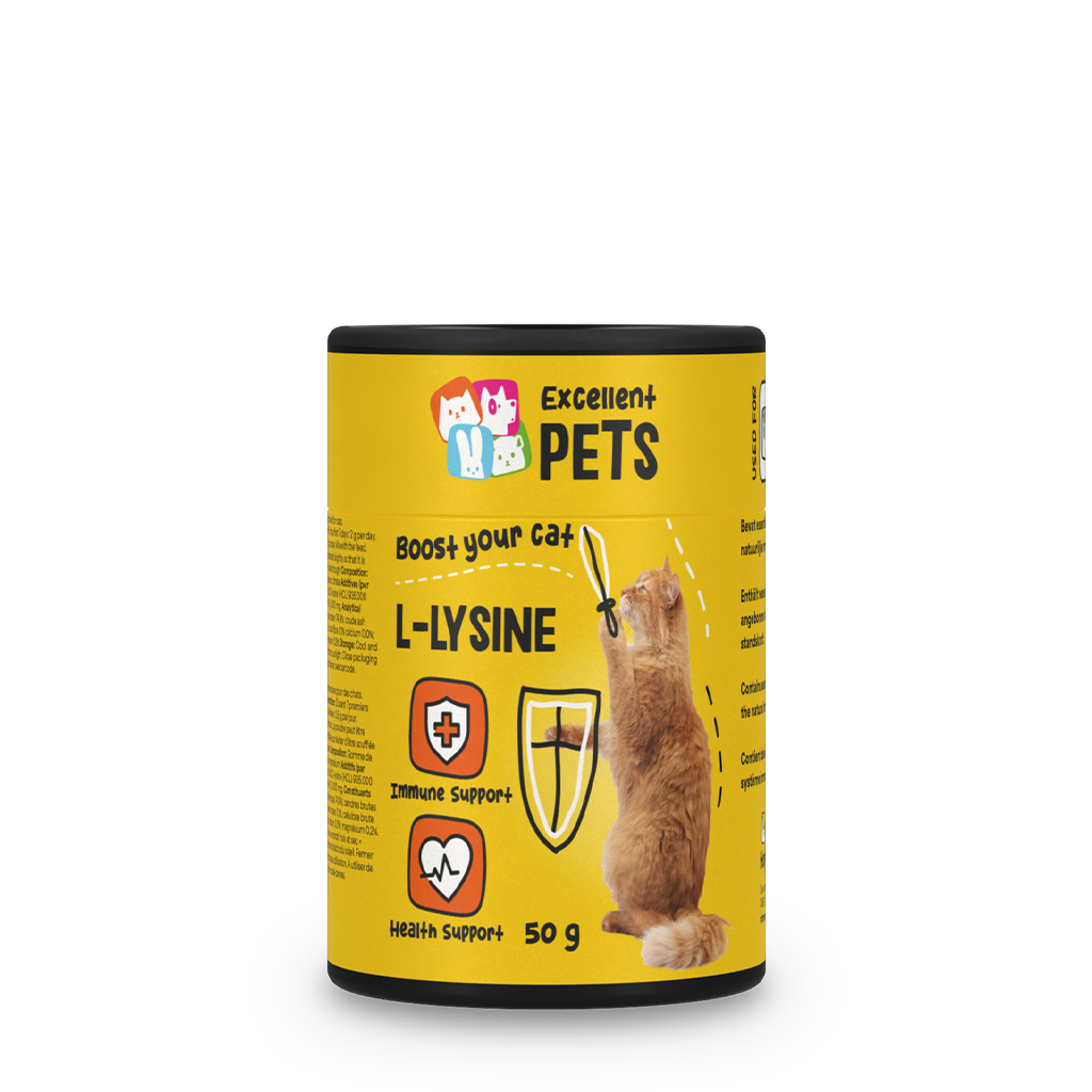 Excellent Pets L-Lysine 50 g - Supplement voor Katten - afbeelding 1
