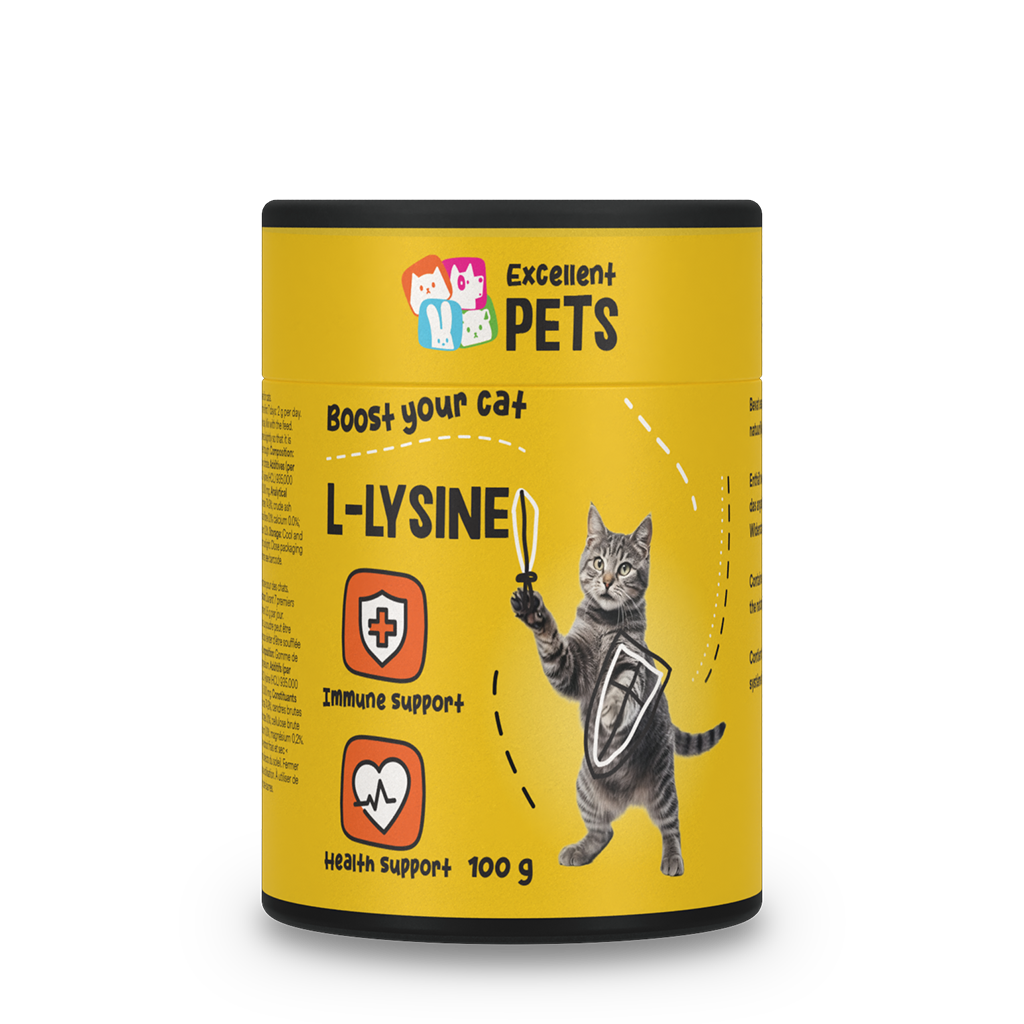 Excellent Pets L-Lysine 100 g - Supplement voor Katten - afbeelding 1