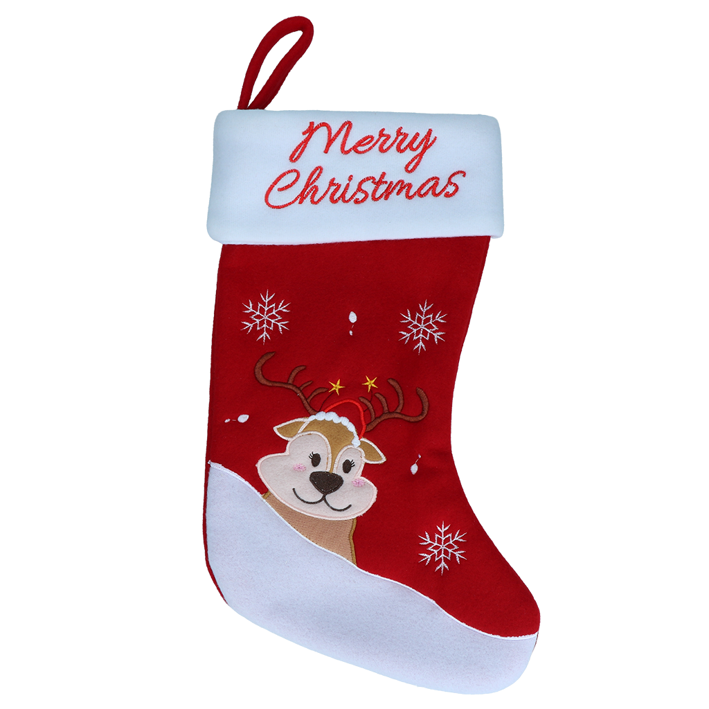 Kerstsokken Christmas Stocking Reindeer - Hofman Animal Care - 20 x 38 cm - afbeelding 1