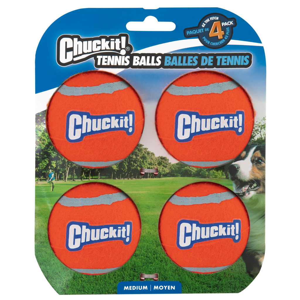Chuckit! Tennis Ball M (4-pack) - Duurzaam Speelgoed voor Honden - afbeelding 1