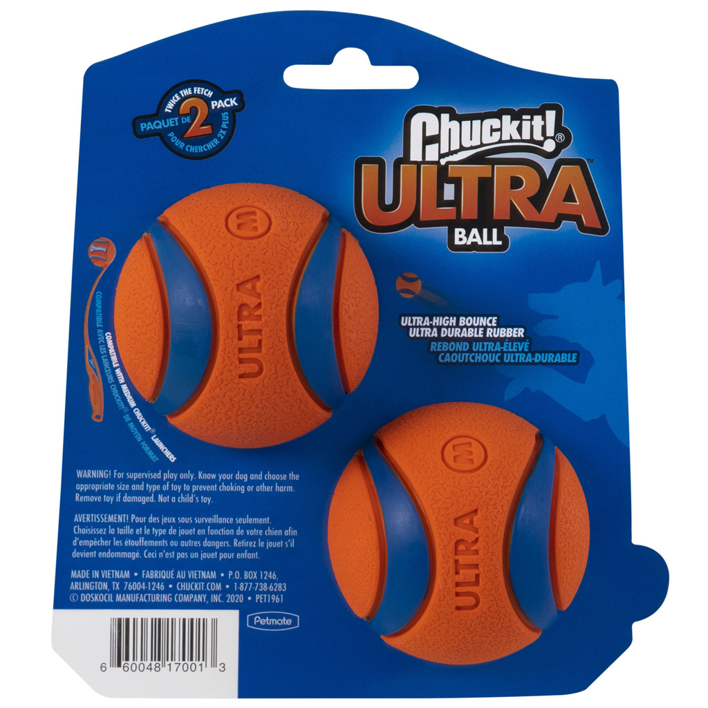 Chuckit! Ultra Ball M (2-pack) - Duurzame rubberen bal voor apporteerspel - afbeelding 2