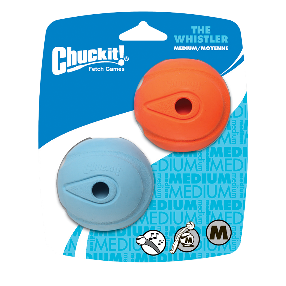 Chuckit! The Whistler M (2-pack) - Fluitende speelballen voor honden - afbeelding 1