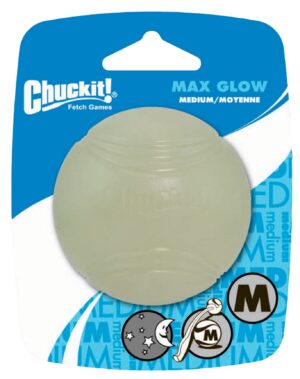 Chuckit! Max Glow M - Lichtgevende Hondenbal voor Donker Spelplezier