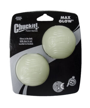 Chuckit! Max Glow M (2-pack) - Lichtgevende Hondenbal voor Donker Spel