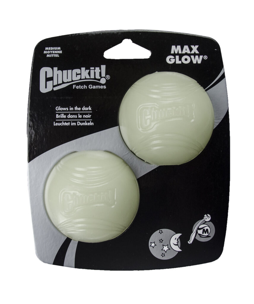 Chuckit! Max Glow M (2-pack) - Lichtgevende Hondenbal voor Donker Spel - afbeelding 1
