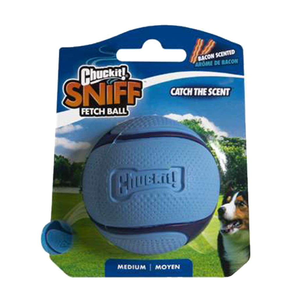 Chuckit! Sniff Fetch Ball Bacon M - Geurende Speelbal voor Honden - afbeelding 1
