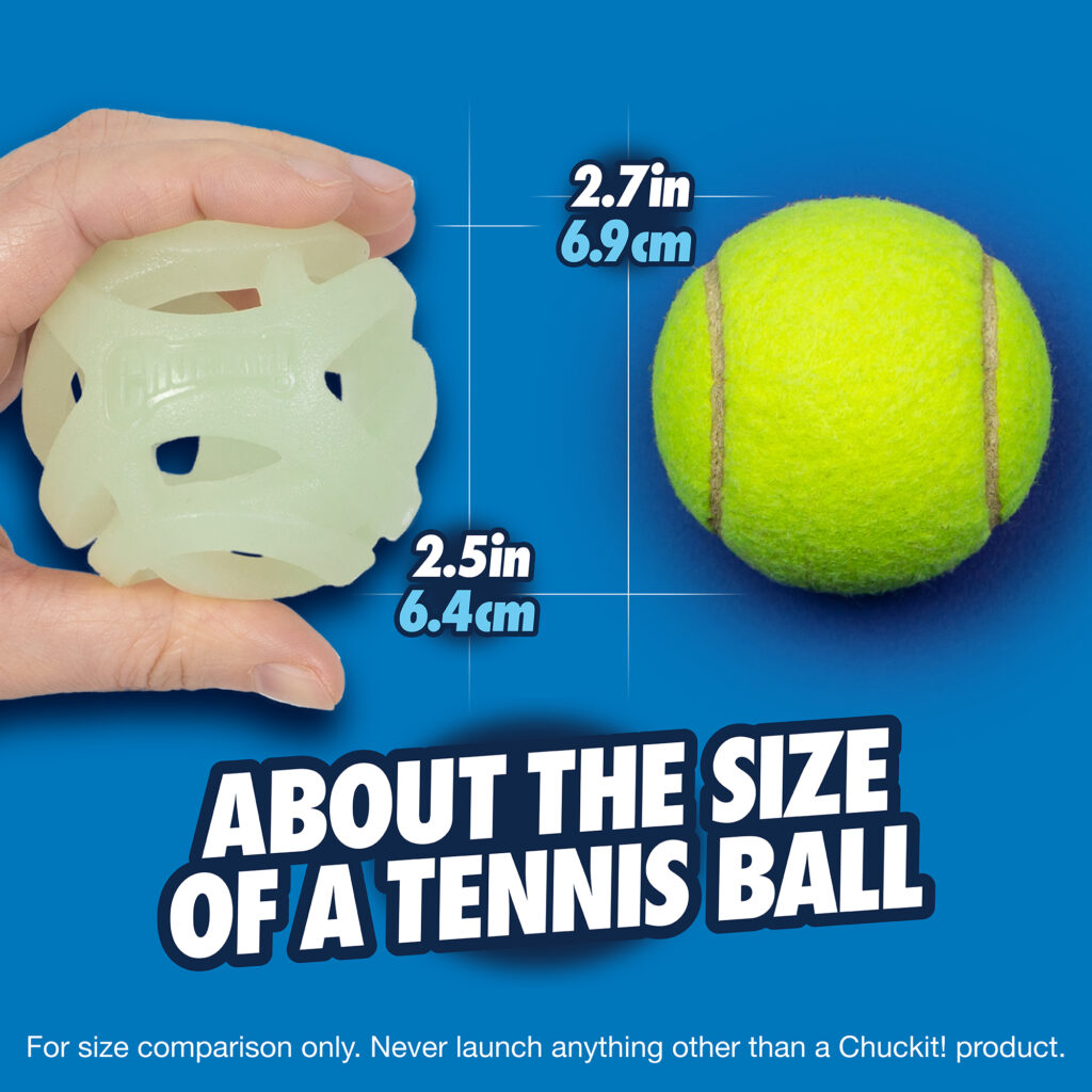 Chuckit! Air Glow Fetch Ball M - Speelgoed voor honden, glow in the dark - afbeelding 6