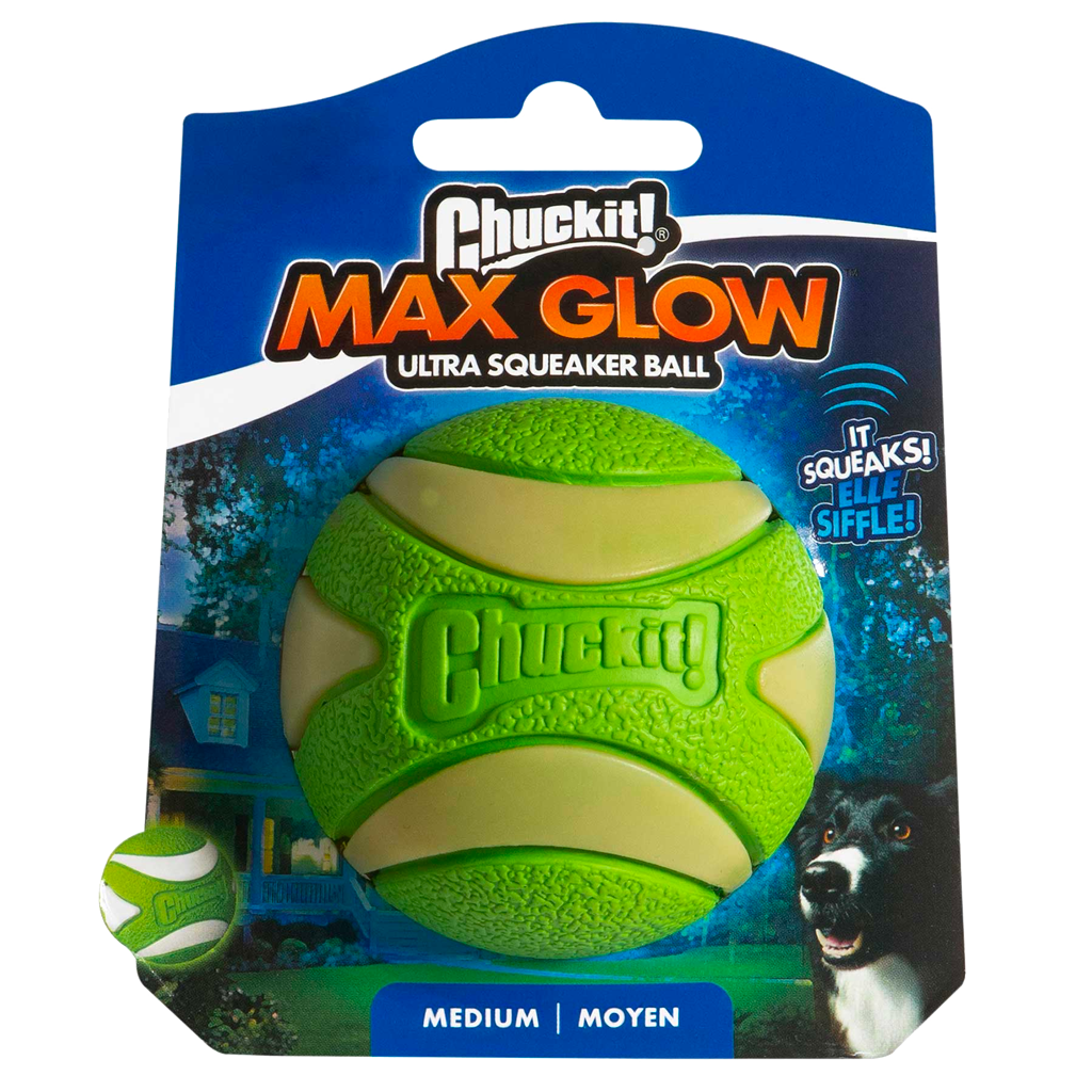 Chuckit! Max Glow Ultra Squeaker Ball M - Speelgoed voor Honden - afbeelding 1