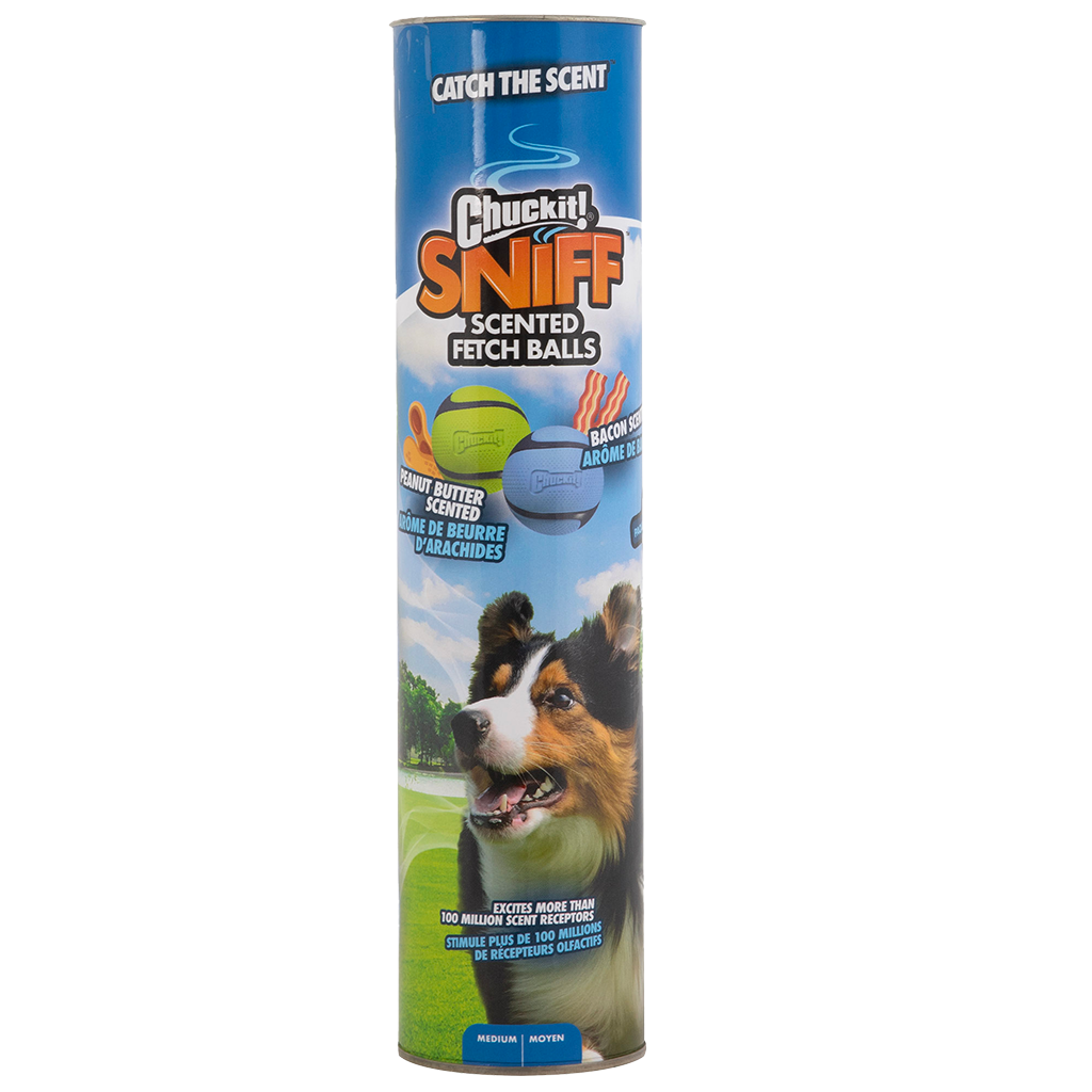 Chuckit! Sniff Fetch Ball Bacon & Peanut Butter M 4-pack - afbeelding 1