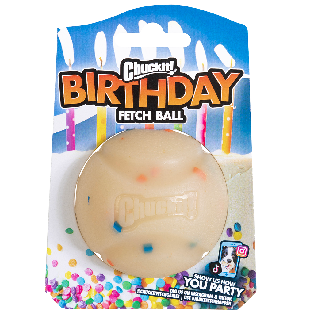 Chuckit! Birthday Fetch Ball M - Speelbal met Vanillegeur - afbeelding 1