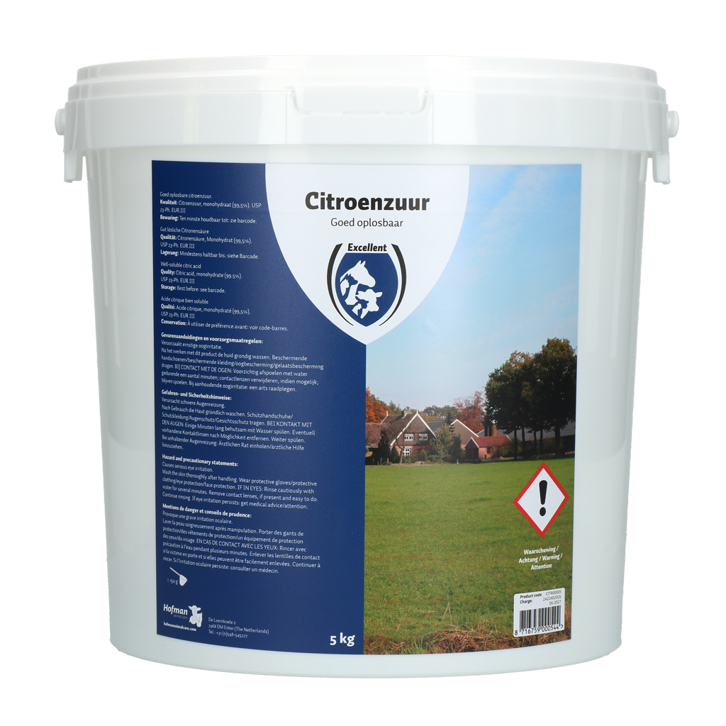 Excellent Citroenzuur 99,5% 5 kg - Voor Reinigen en Ontsmetten
