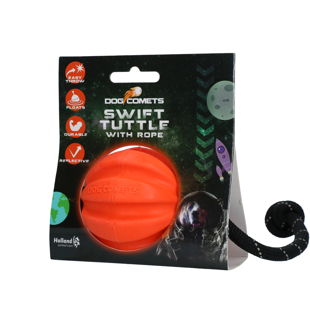 Dog Comets Swift Tuttle Met Touw Oranje - Hondenbal voor Apporteren - afbeelding 1