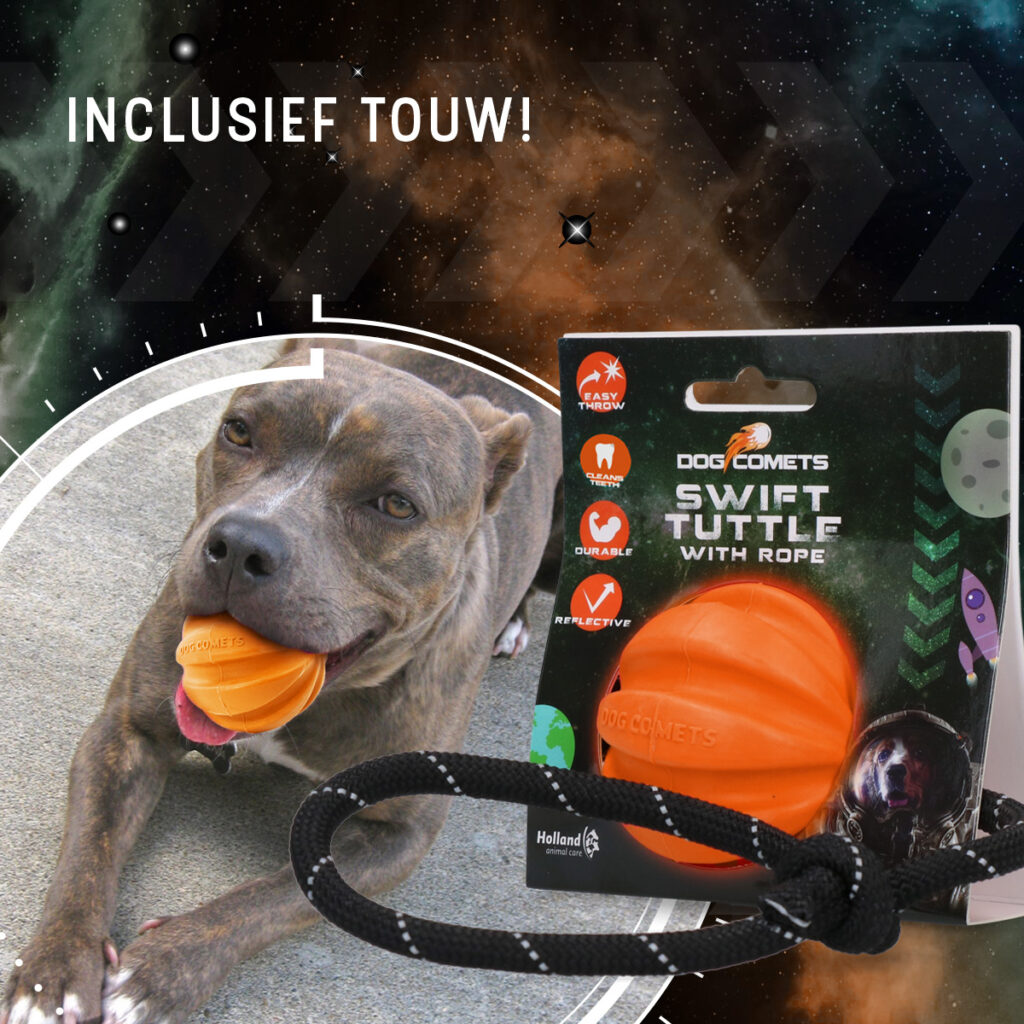 Dog Comets Swift Tuttle Met Touw Oranje - Hondenbal voor Apporteren - afbeelding 4