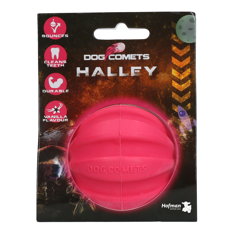 Dog Comets Hale-Bopp Roze - Duurzame Rubber Hondenbal met Touw - afbeelding 1