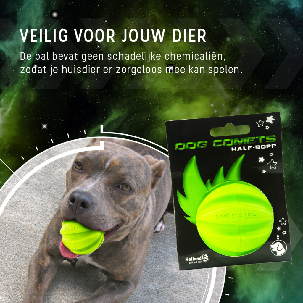 Dog Comets Hale Bopp Groen - Duurzame Rubber Hondenbal met Touw - afbeelding 6
