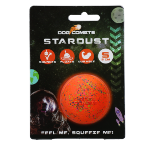Dog Comets Stardust Bal Oranje S - 5 cm Natuurlijk Rubber