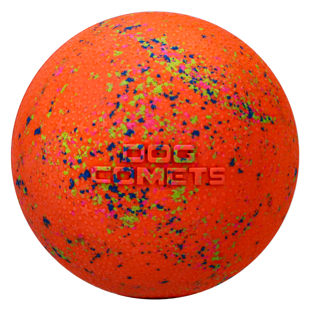 Dog Comets Stardust Bal Oranje M - Natuurlijk Rubber Speelgoed voor Honden - afbeelding 2