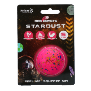 Dog Comets Stardust Bal Roze S - Natuurlijk Rubber Speelgoed voor Honden