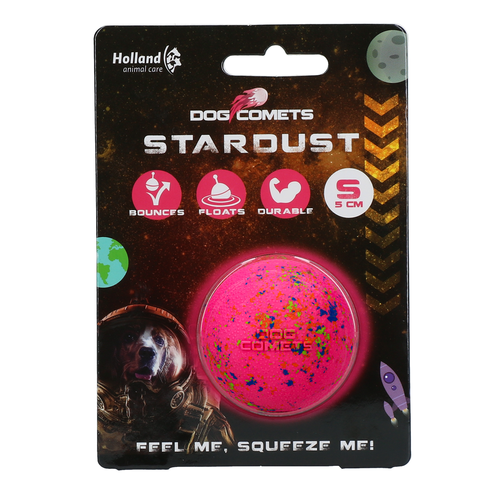 Dog Comets Stardust Bal Roze S - Natuurlijk Rubber Speelgoed voor Honden - afbeelding 1