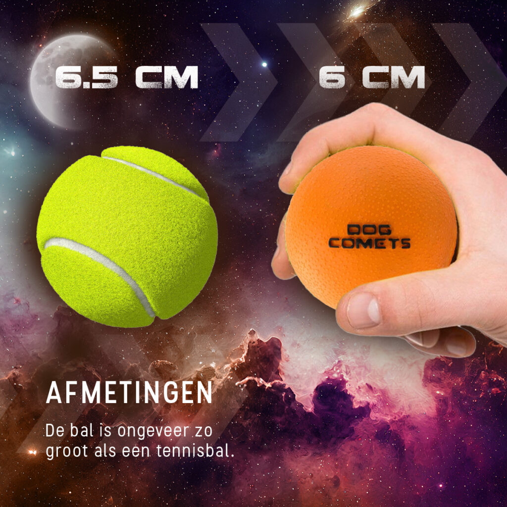 Dog Comets Stardust Bal Oranje M - Natuurlijk Rubber Speelgoed voor Honden - afbeelding 6