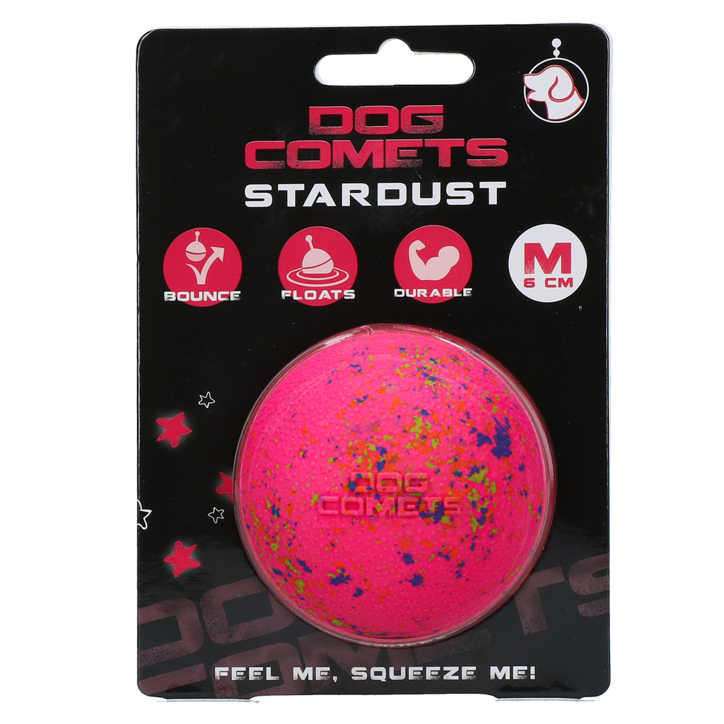 Dog Comets Stardust Bal Roze M - Natuurlijk Rubber Speelgoed voor Honden - afbeelding 1