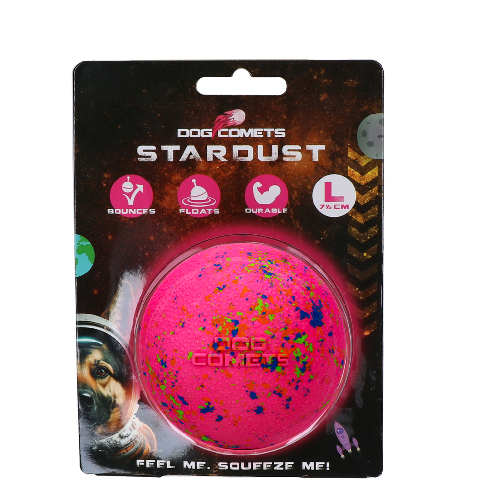 Dog Comets Stardust Bal Roze L - Natuurlijk Rubber Speelgoed voor Honden - afbeelding 1